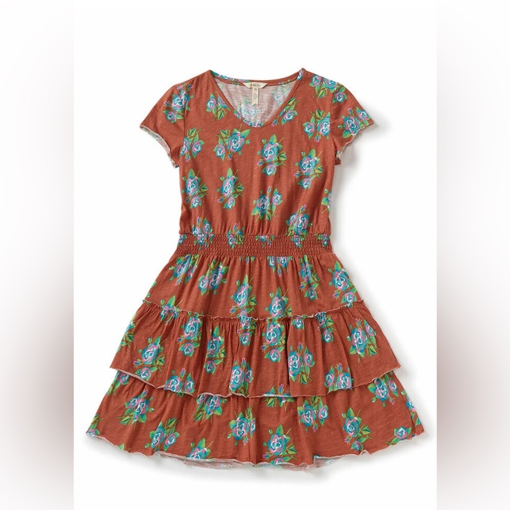 MATILDA JANE Brown/Green/Pink/White Floral Looks To Frill Dress, Size XXL, GUC. - Picture 6 of 12